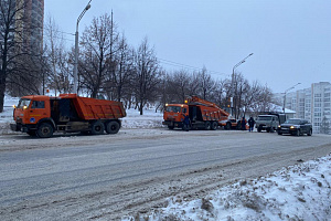 Самосвалы АО «Башкиравтодор» задействованы в уборке снега в Уфе